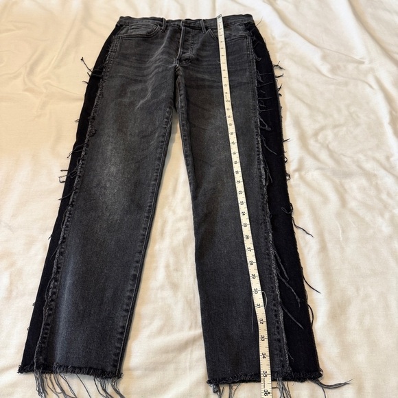 3x1 Made Here Jeans Size 28 in Black Wash ~ Frayed Side Trim Ankle Straight Leg - Picture 6 of 9